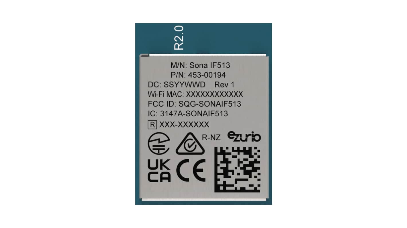 Moduł WiFi 453-00194C, WPA, WPA2, WPA3, PCM, SDIO, UART, 2.2V, Ezurio