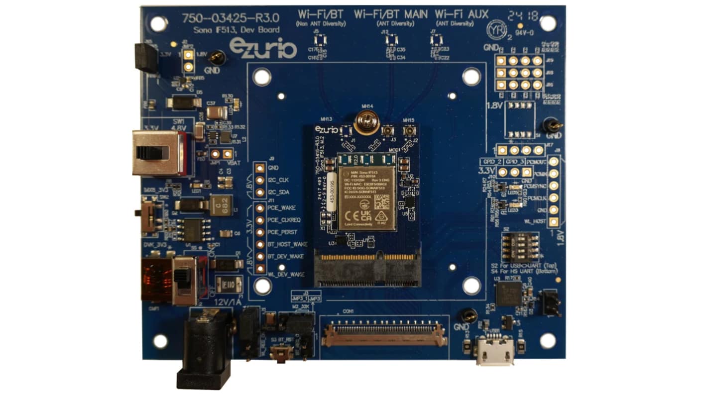 Moduł WiFi 453-00195-K1, WPA, WPA2, WPA3, PCM, SDIO, UART, 2.2V, Ezurio