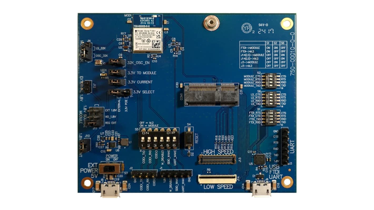 Modulo WiFi Ezurio 453-00200-K1, 3.3V cc, 22 x 30 x 2.55mm