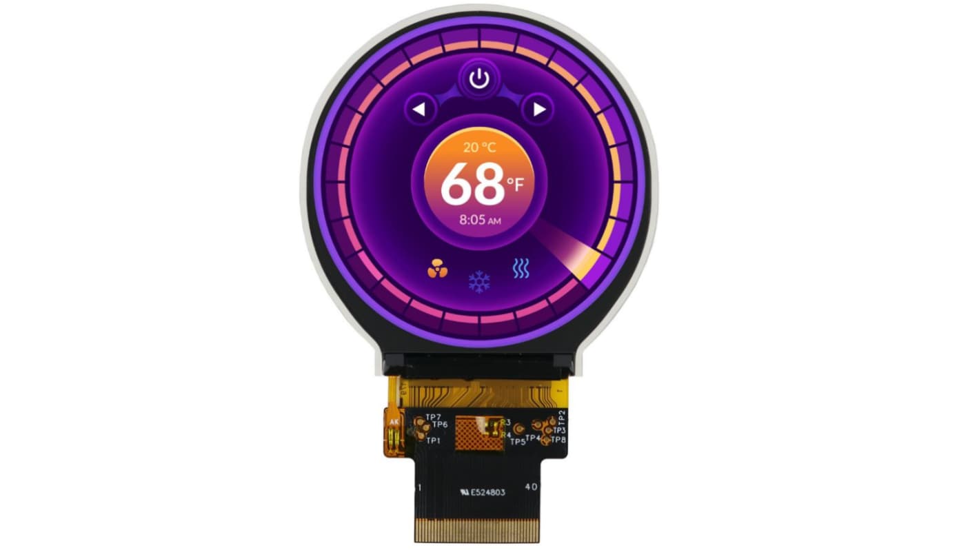 NEWHAVEN DISPLAY INTERNATIONAL 2.1in 液晶屏, 18 位并行 RGB 1 通道 MIPI DSI接口, LED背光源, 800cd/m²亮度, 分辨率480 x 480pixels