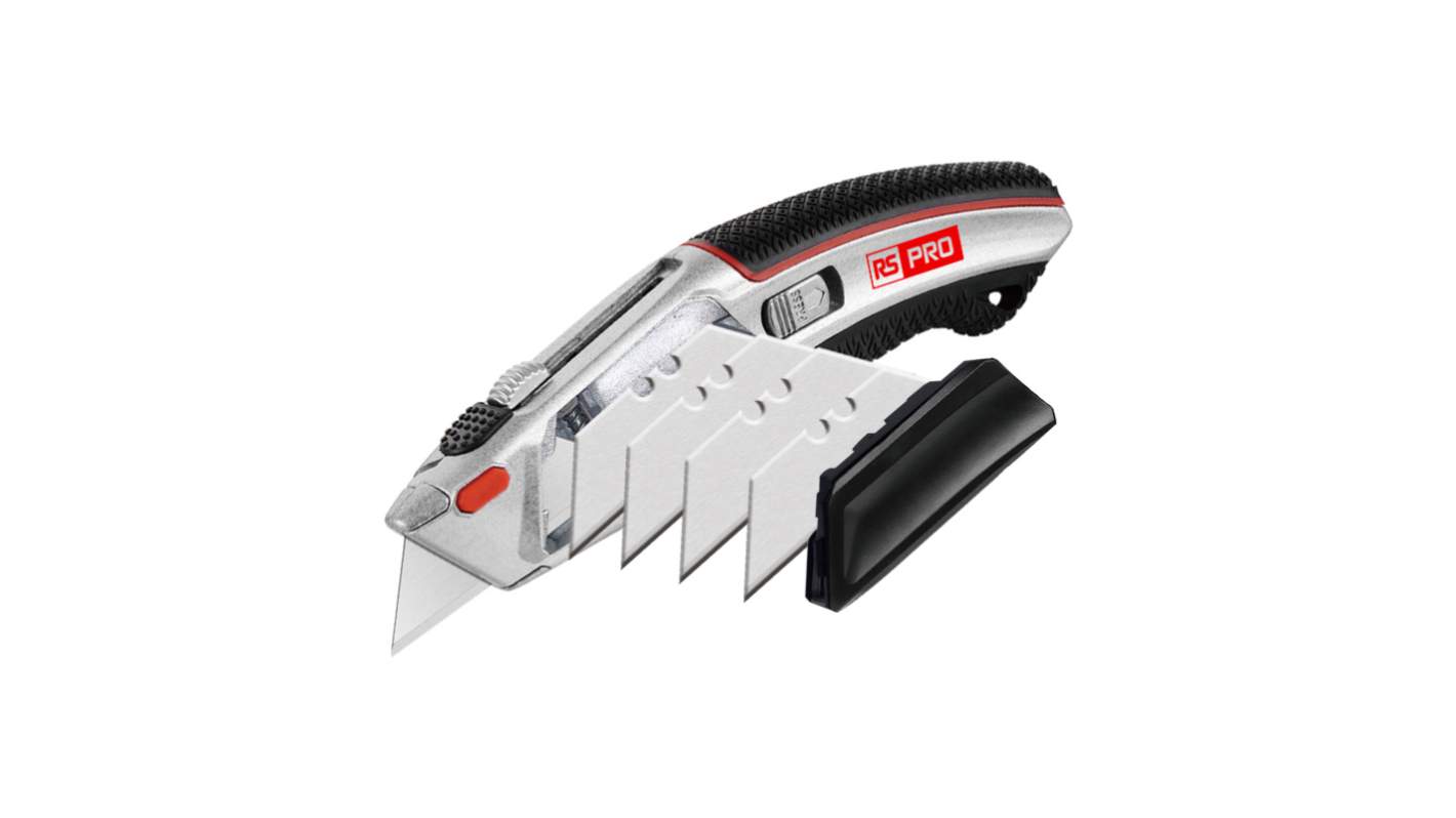 RS PRO Safety Knife with Straight Blade, Retractable, 176mm Blade Length