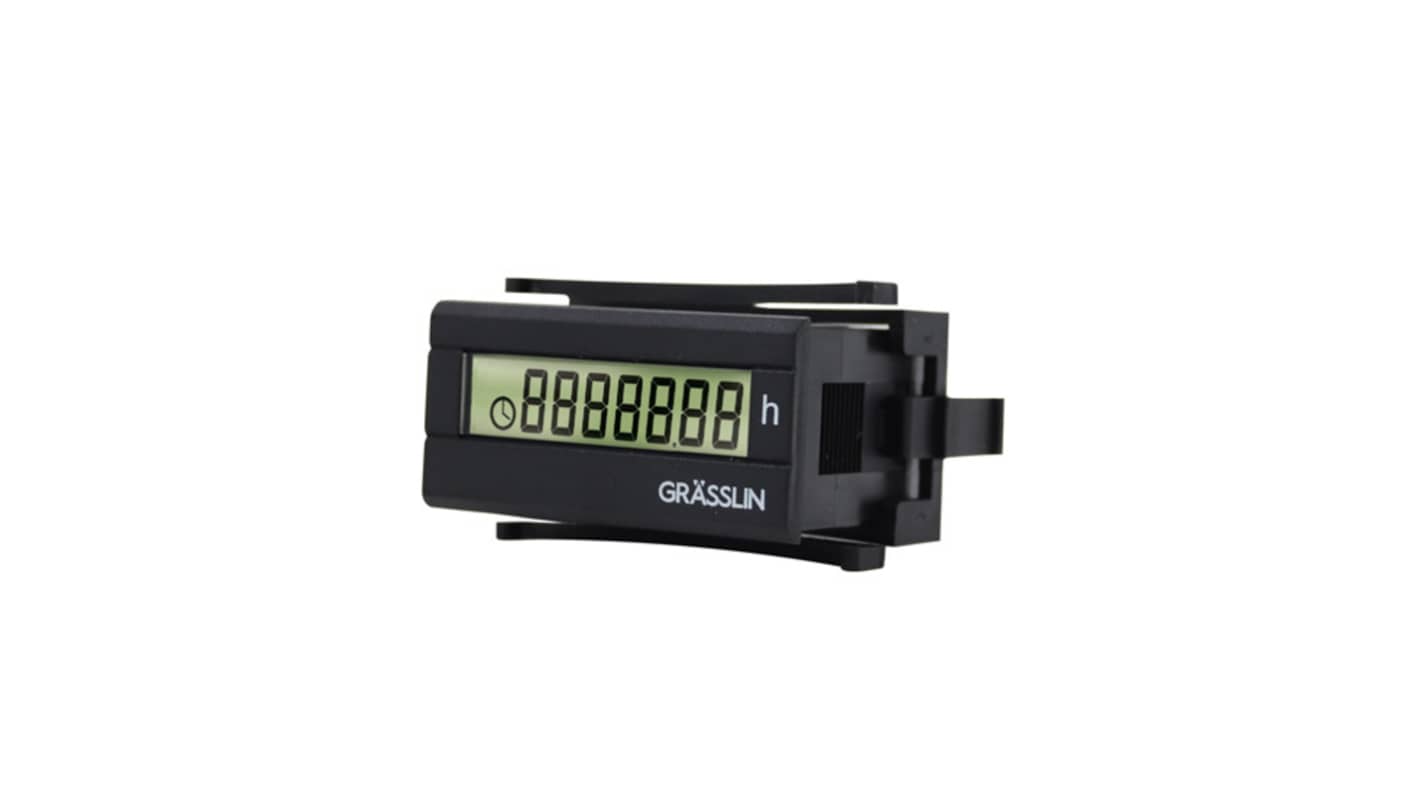 Grasslin Taxxo 9612 Hour Meter, 7 Digit LCD, 12 → 24 V dc
