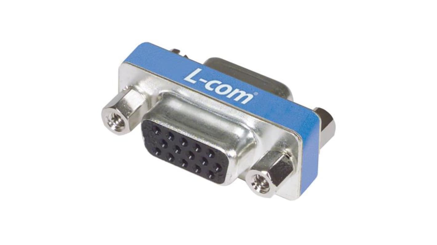 L-Com D Sub Adapter Female 15 Way D-Sub to Female 15 Way D-Sub