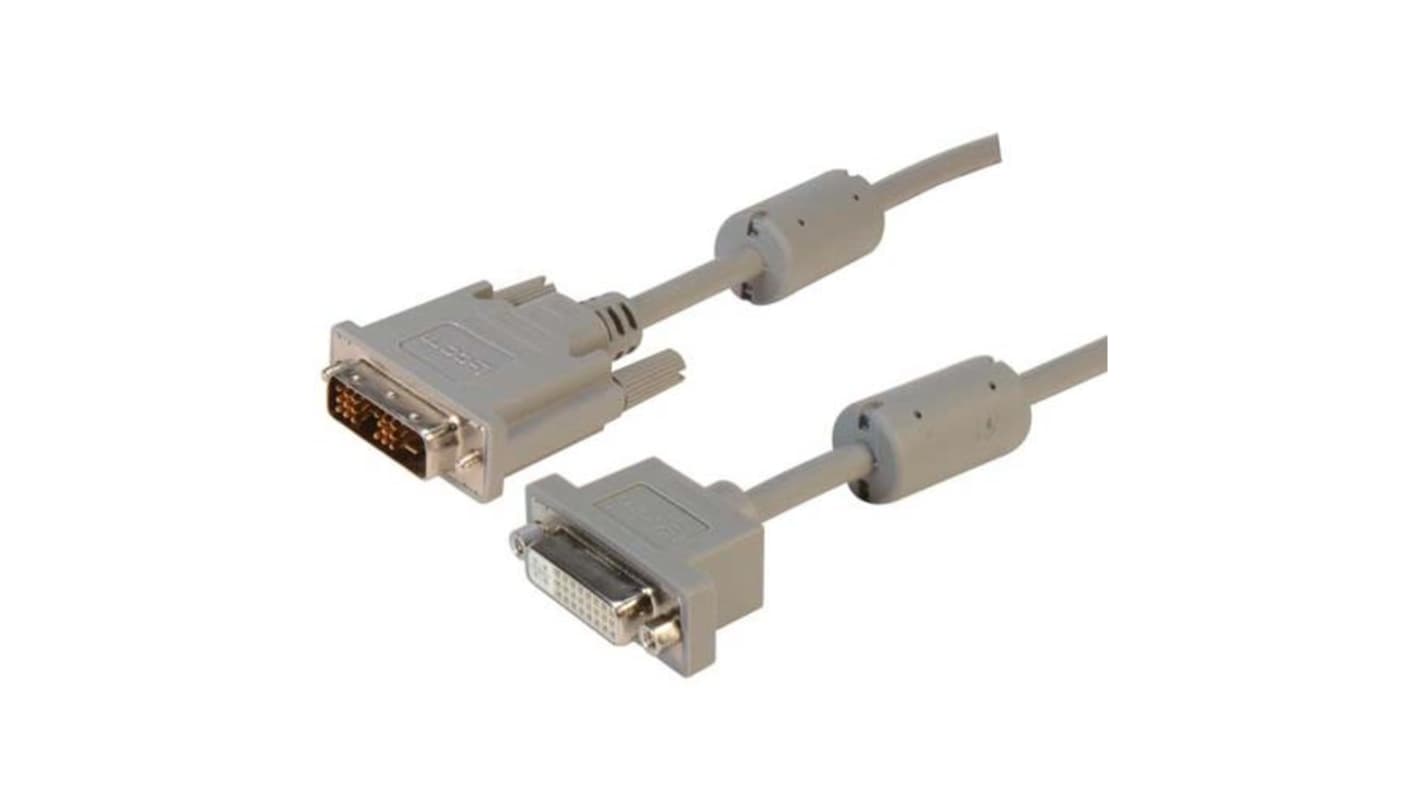 L-Com DVI-Kabel A DVI - Stecker B DVI - Buchse, 3ft Grau