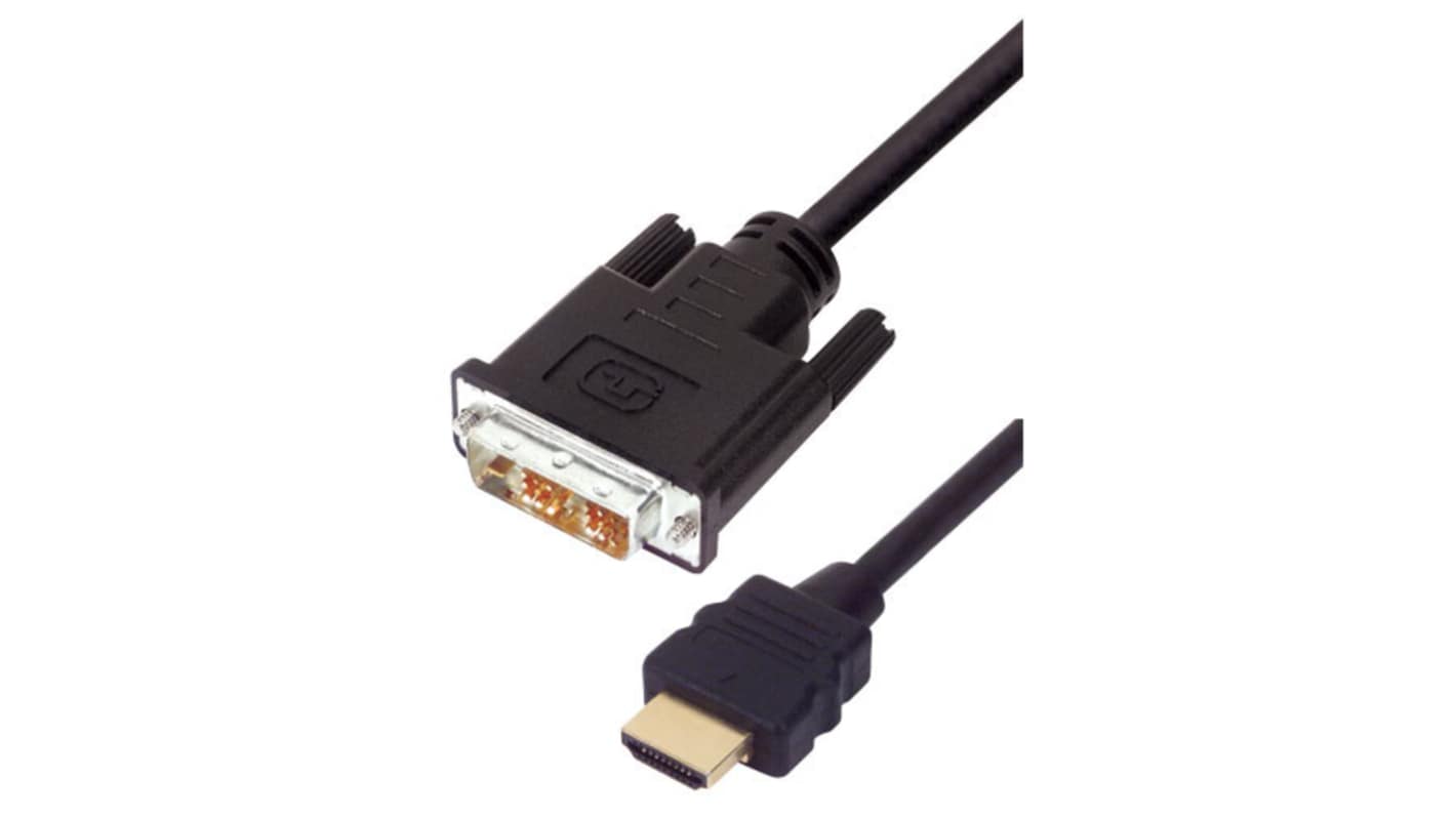 L-Com HD-DVI HDMI-Kabel A HDMI Stecker B DVI Stecker, 1m