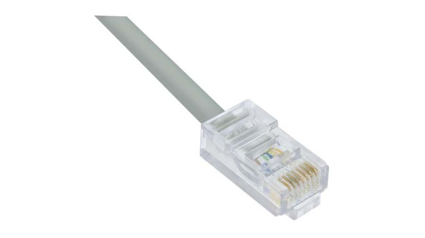 L-ComTRD, 3.05m Cat5e, Grey RJ45 to Male RJ45 Male, Unshielded Unshielded, Terminated PVC Sheath