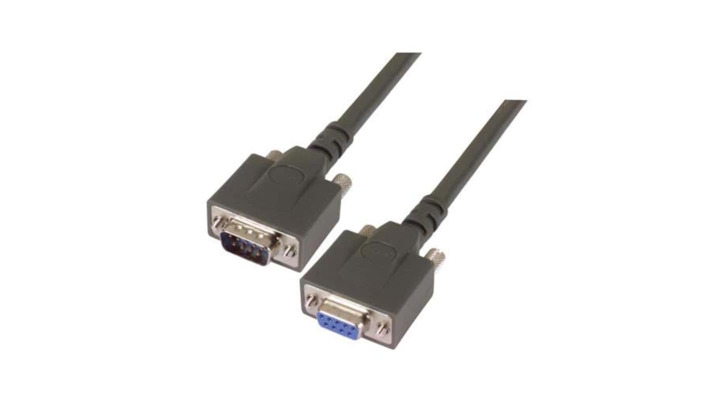 L-Com Male DB9 to Male DB9 Cable assembly, 50ft PVC