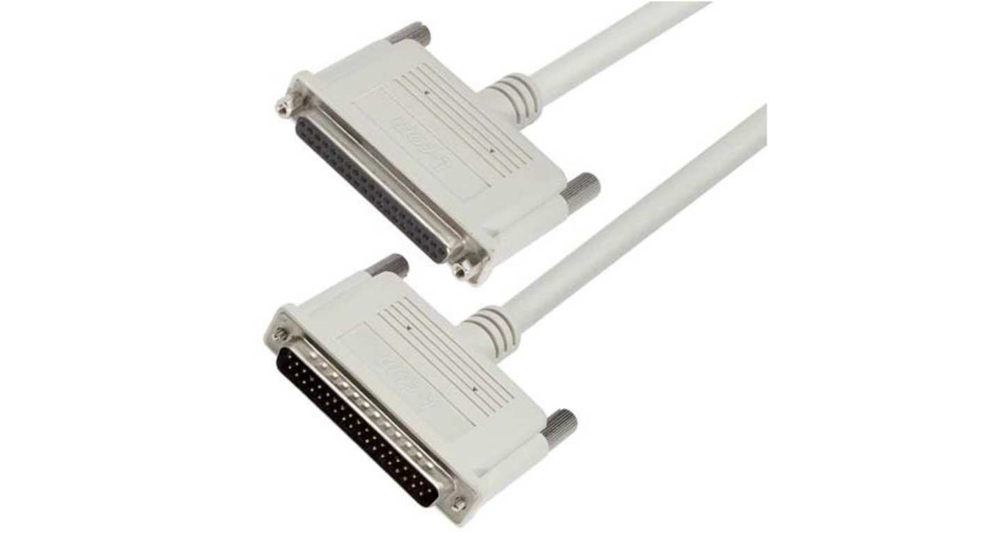 L-Com Male D-Sub to Female 37 Pin D-sub Cable assembly, 25ft PVC