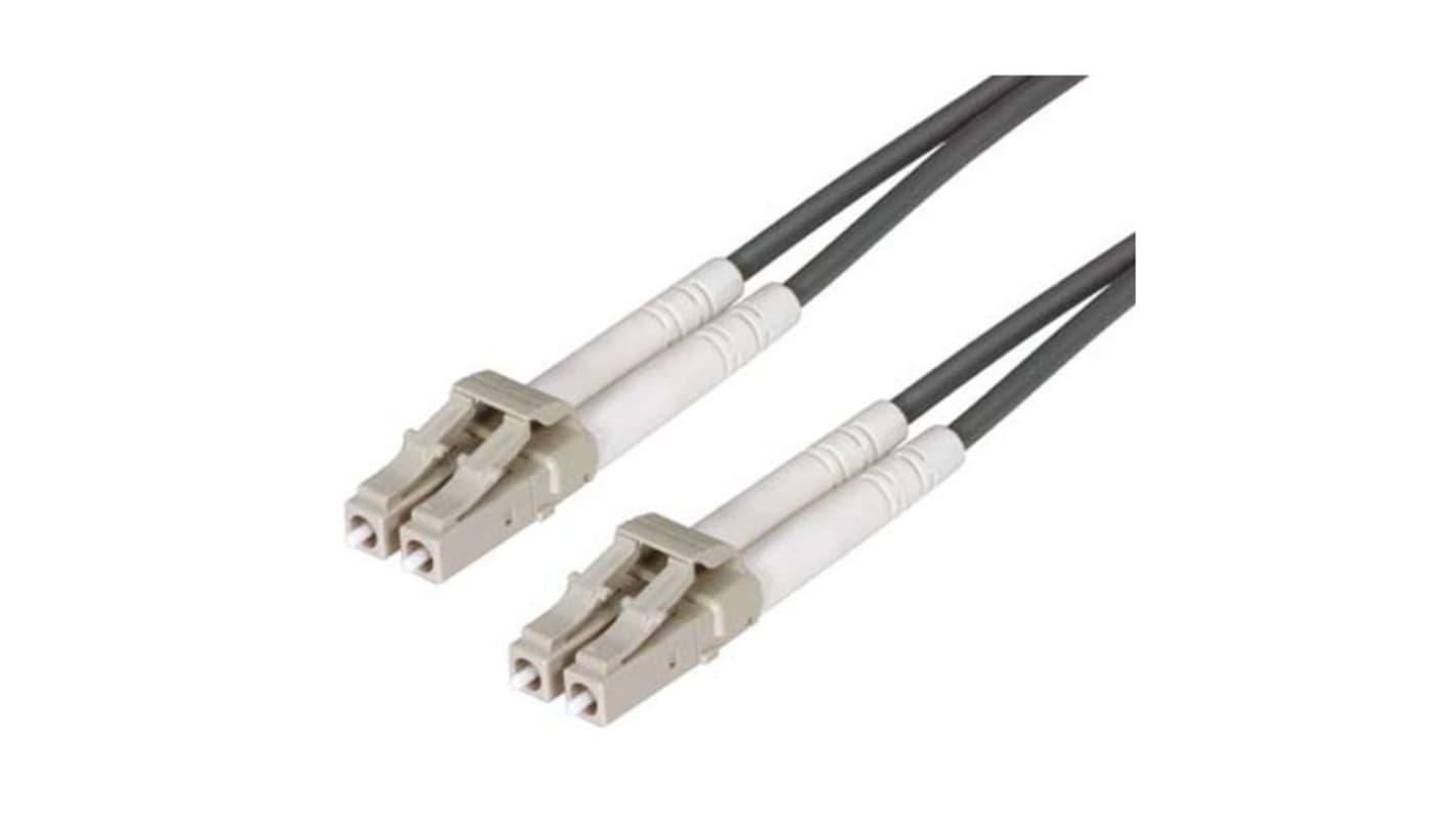 L-Com LC to LC OM1 Multi Mode OM1 Fibre Optic Cable, Grey, 1m