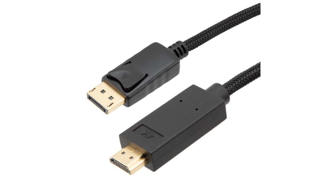 L-Com Male DisplayPort to Male HDMI, PVC  Cable, 3m