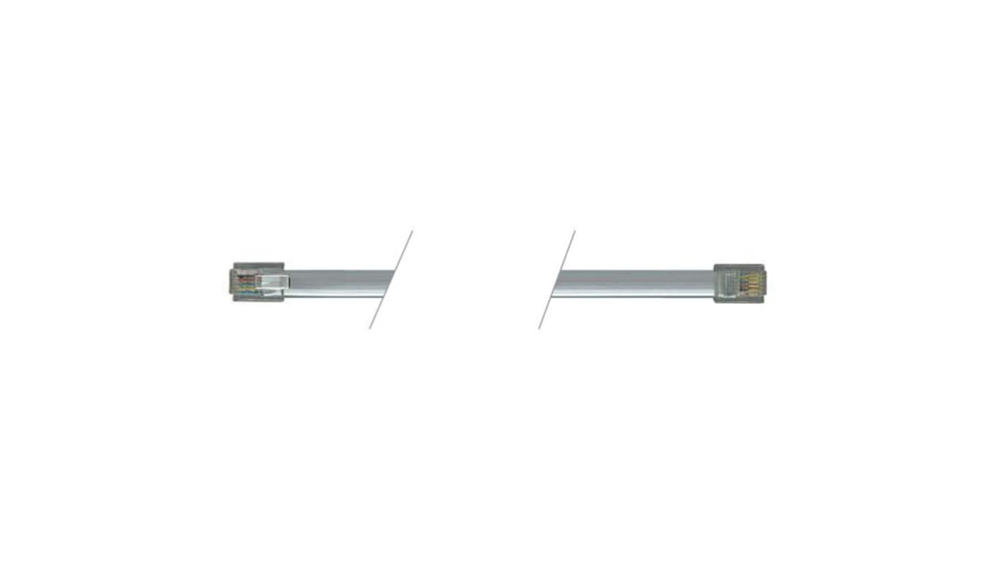 L-Com TDC Series Flat Ribbon Cable, 14ft Length, RJ11 to RJ11