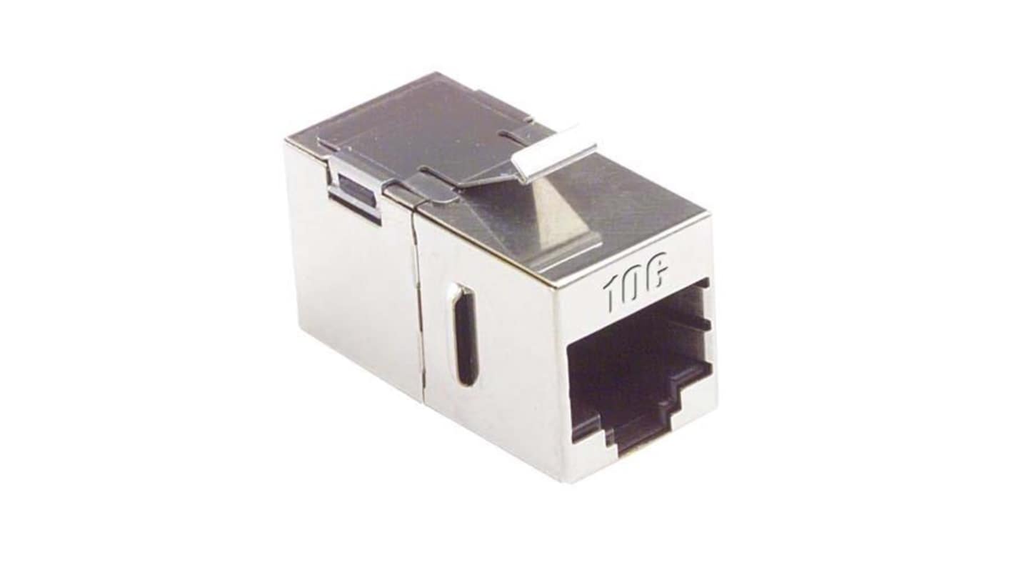 L-Com TDG Series Single-Port RJ45 Ethernet Coupler, Cat6a, Nickel Plated Brass