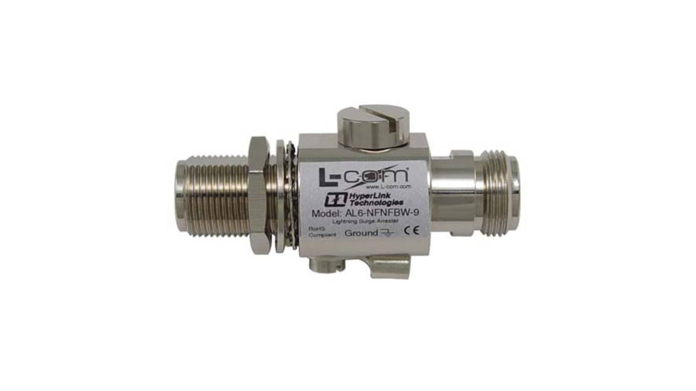 L-Com AL6 Series, Jack Bulkhead Mount N Connector, Straight Body