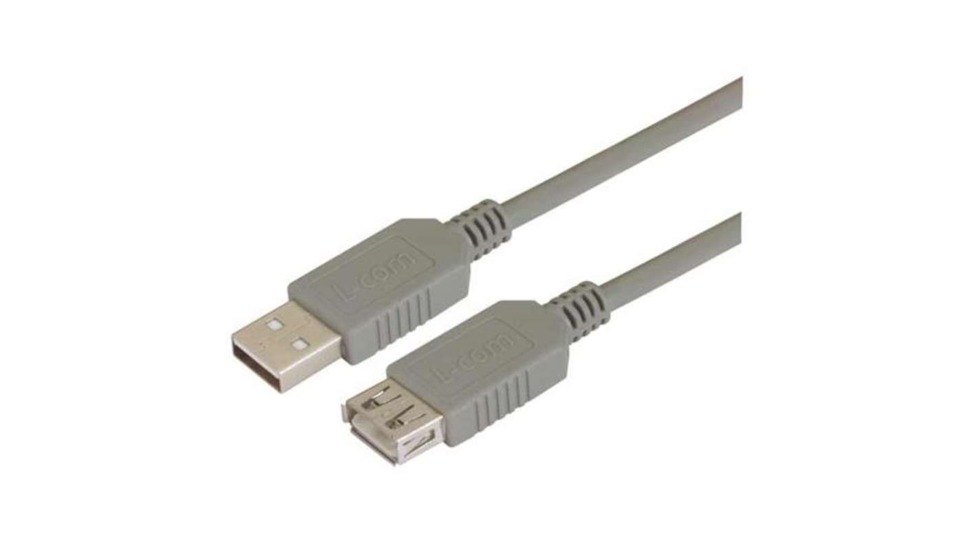 L-Com USB 2.0, Male USB to Male USB A, 2m