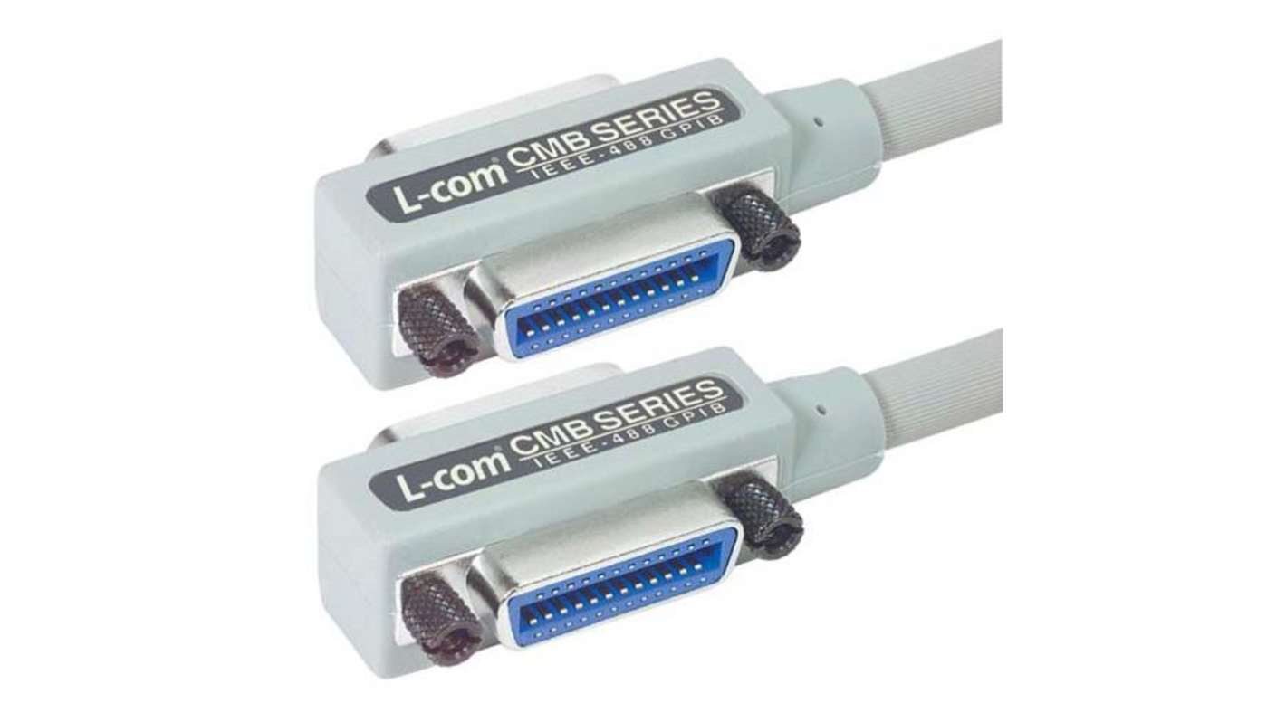 L-Com 24 Pin Header to Female 24 Pin Header Parallel Cable, 3m, Grey Sheath