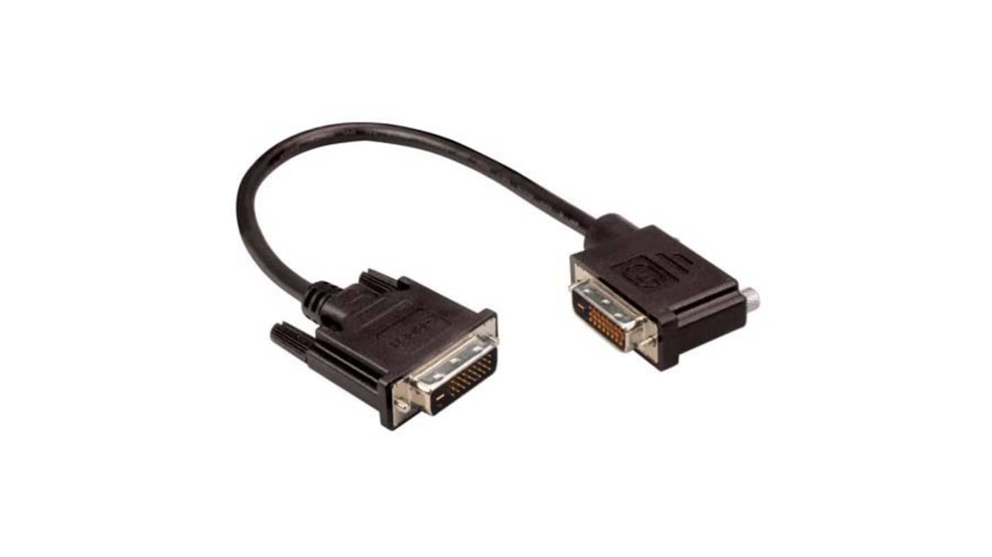 L-Com, Male DVI to Male DVI  Cable, 10ftBlack sheathAluminium/Polyester shielding