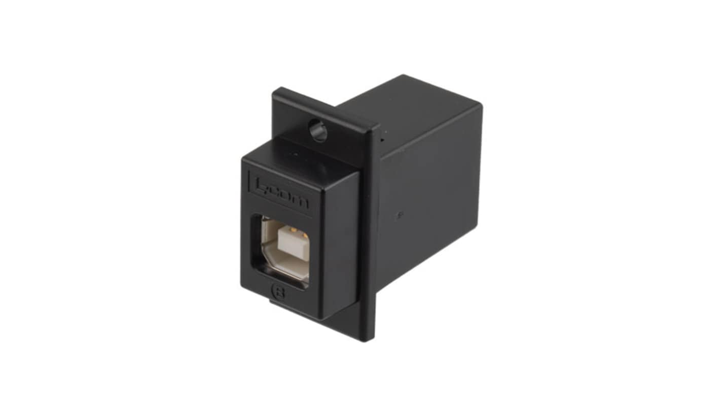 L-Com Straight, Panel Mount, Plug- Single Port Type Type B USB Connector