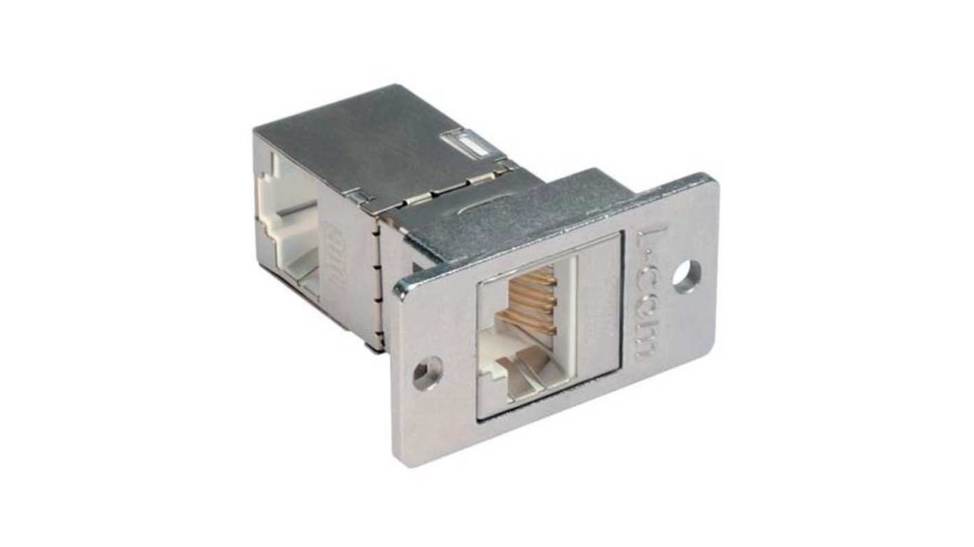 L-Com ECF Series Single-Port RJ45 Ethernet Coupler, Cat6a, Shielded