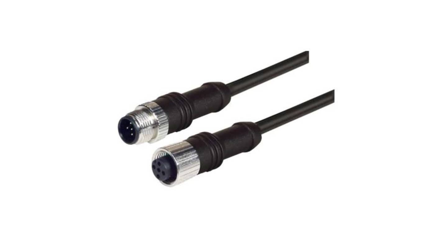 L-Com Straight Male 5 way M12 to Straight Female 5 way M12 Cable, 5m
