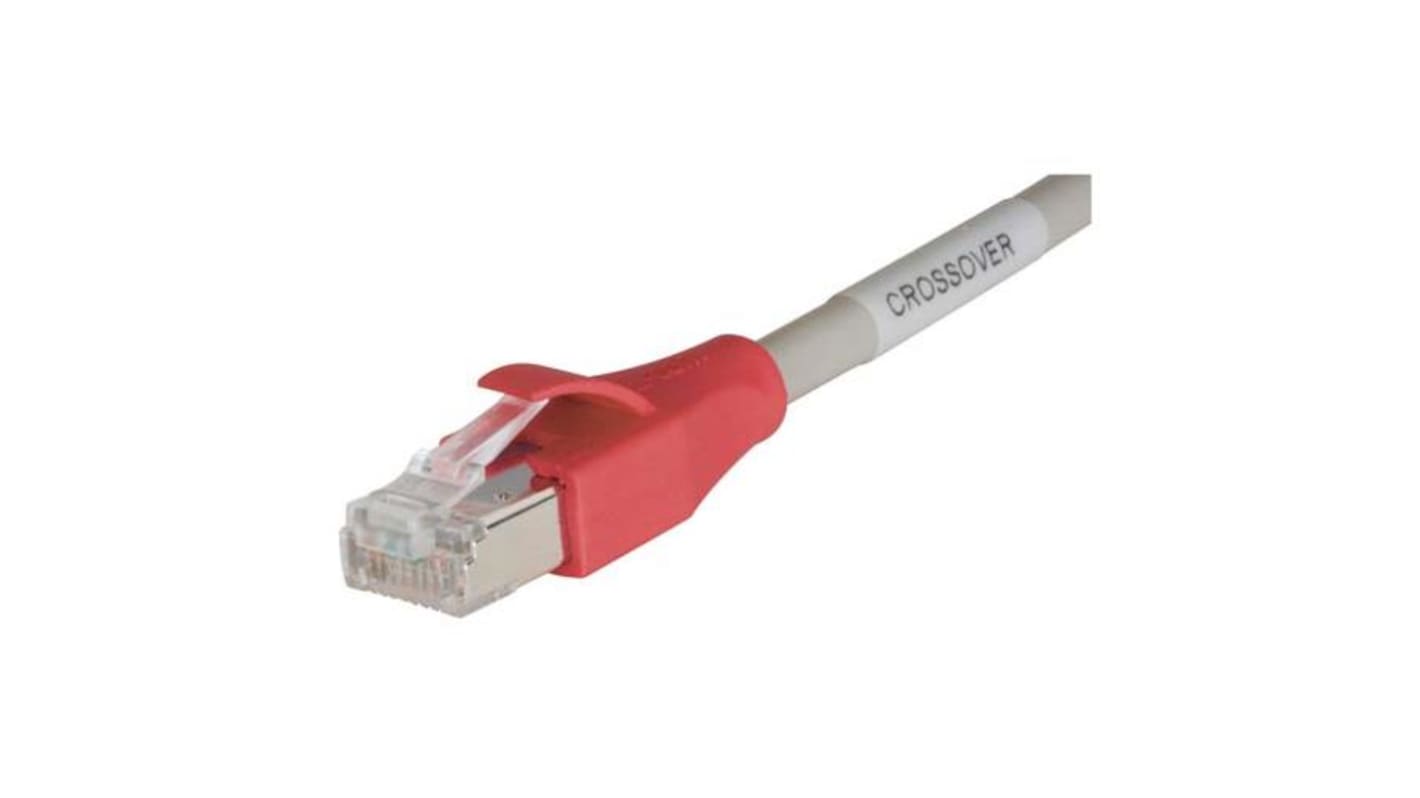 L-ComTRD, 7ft Cat5e, Grey RJ45 to Male RJ45 Male, Aluminium/Polyester Foil Shielded, Terminated PVC Sheath