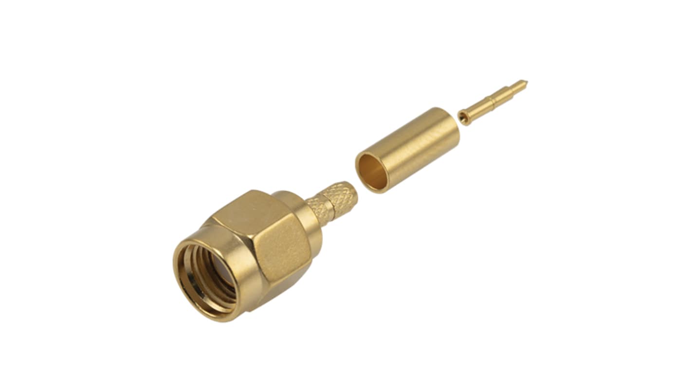 L-Com BAC Series, Plug SMA Connector, Crimp Termination, Straight Body