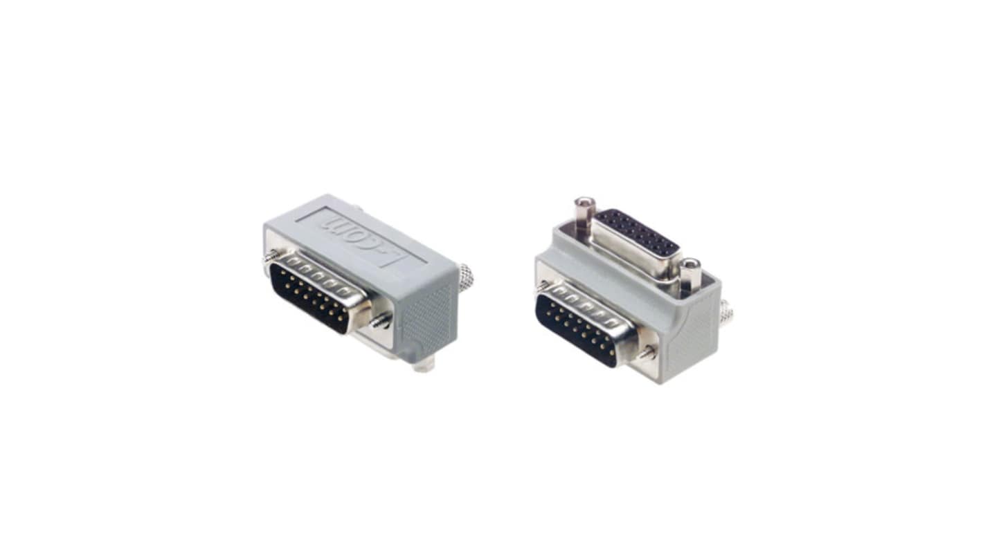 L-Com D Sub Adapter Male 15 Way D-Sub to Female 15 Way D-Sub
