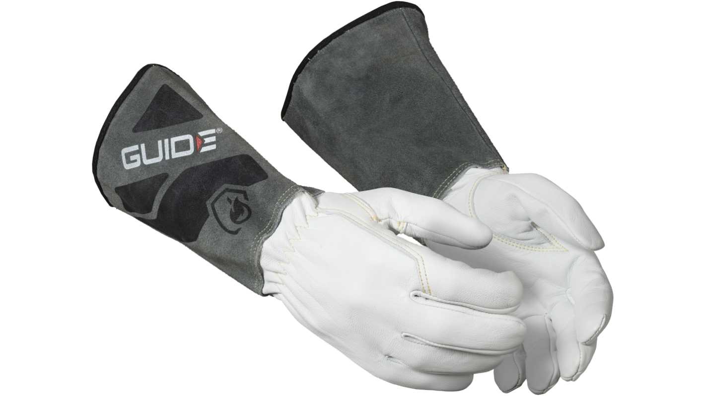 GUIDE GLOVES Guide 1270 Grey, White Kevlar, Leather Assembly, Automotive Industry, Construction, Emergency Services