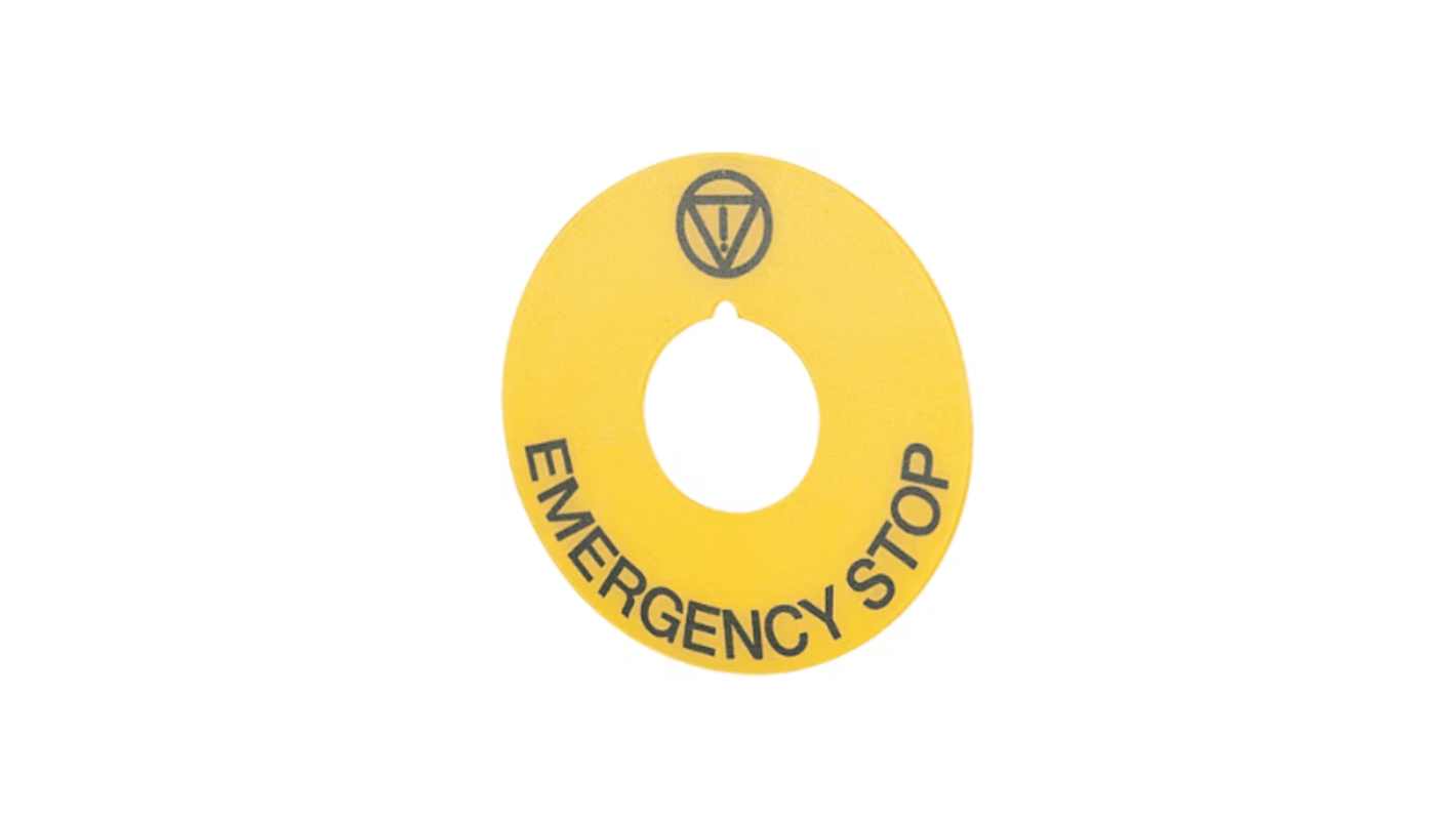 EAO Legend Plate for Use with Push Button, Emergency Stop