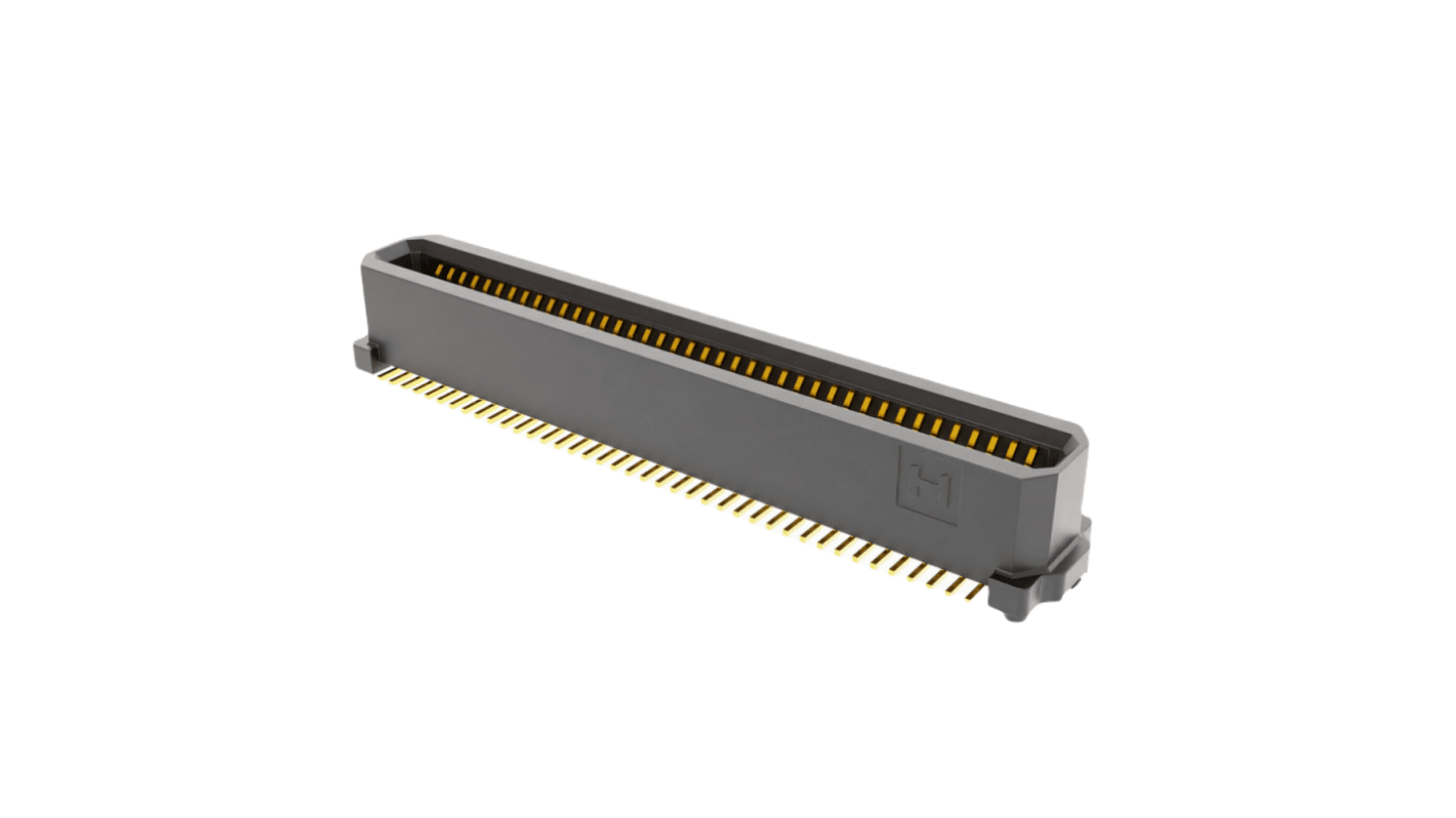 HARWIN FLECTO Series Vertical SMT Mount PCB Header, 80 Contact(s), 0.635mm Pitch, 2 Row(s), Shrouded