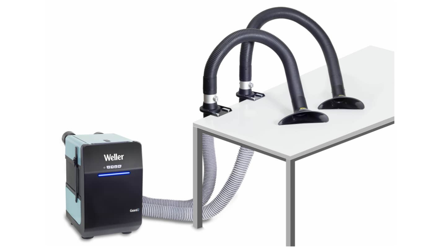 Weller Zero Smog Guard 2 Kit 2 Alfa, 230V Solder Fume Extractor, Gases, Solvents, Welding Fumes, 142W, Type F - Schuko