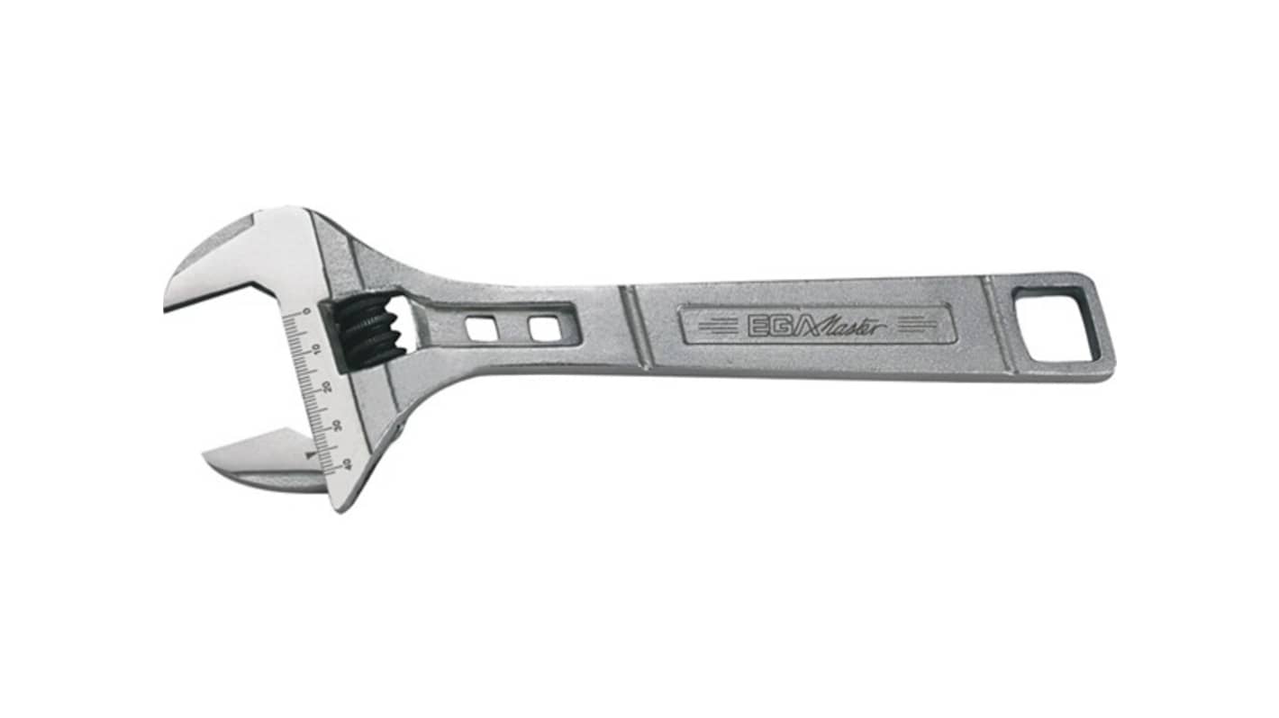 Ega-Master Adjustable Spanner, 203.2 mm Overall, 41mm Jaw Capacity, Straight Handle
