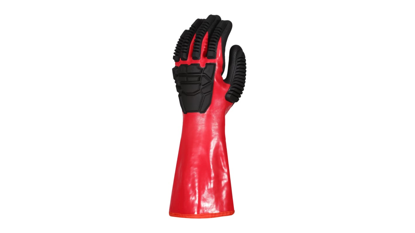 Skytec Torq Chem X Black/Red Aramid, Steel Fibre Cut Resistant, Impact Protection Cut Resistant Gloves, Size 9,
