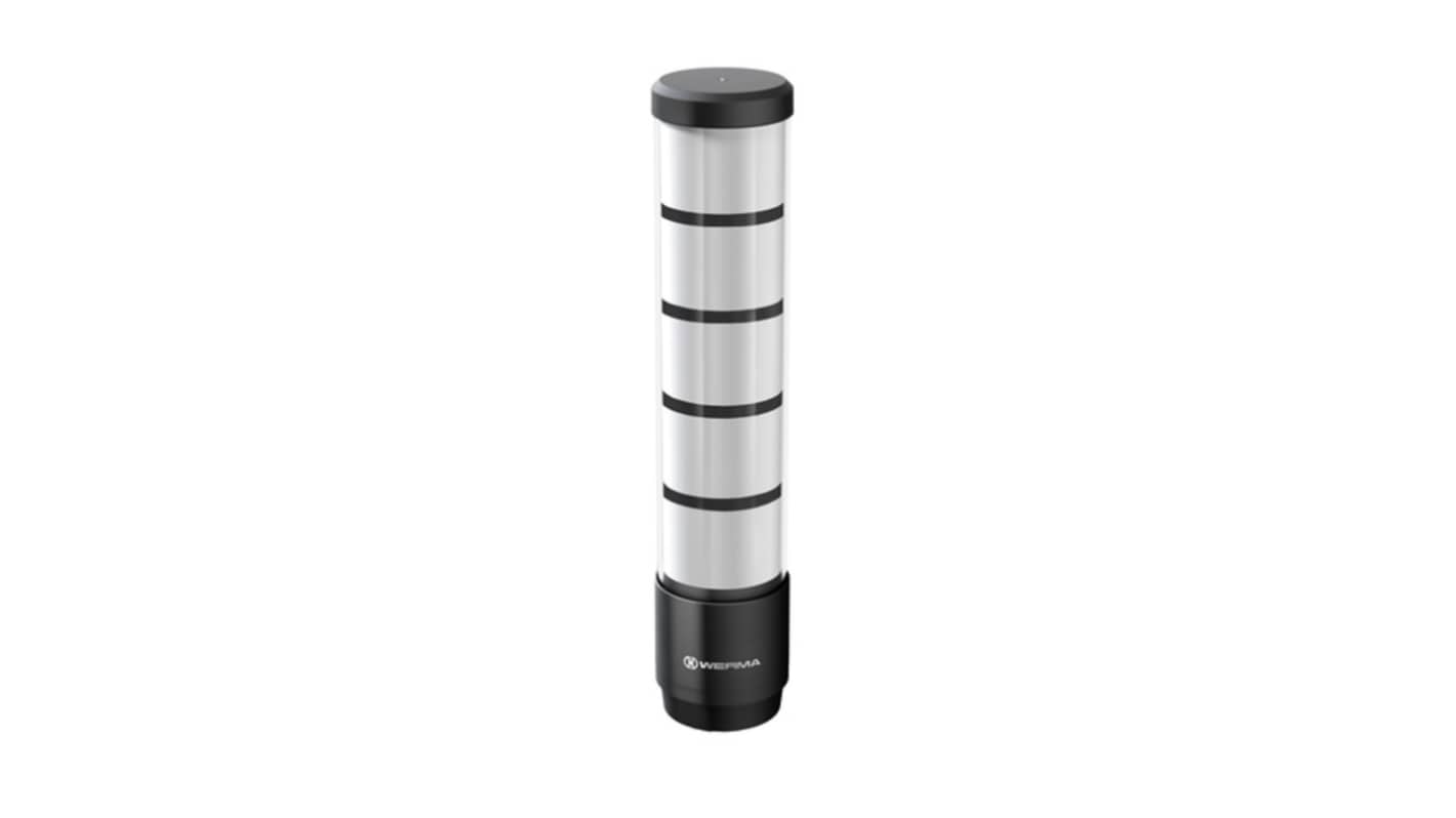Werma RST 56 Series Blue, Green, Red, White, Yellow Buzzer Signal Tower, 5 Lights, 24 V, Base Mounting