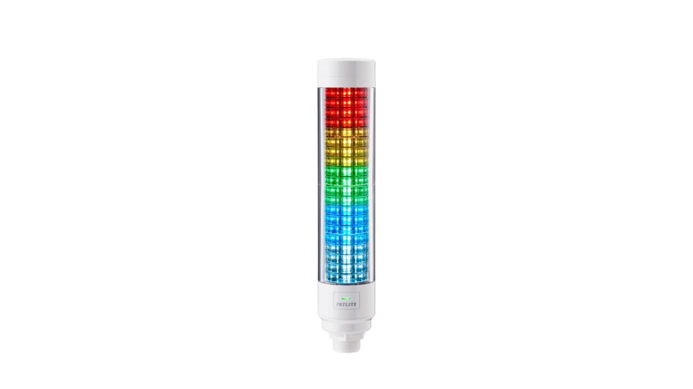 Patlite LB6-IL Series Amber, Blue, Cyan, Green, Purple, Red, White IO-Link Signal Tower, 21 Lights, 24 V, Upright