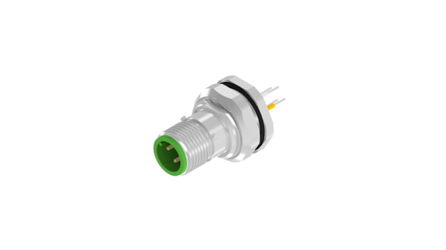 CONEC Circular Connector, 4 Contacts, Panel Mount, M12 Connector, Plug, Male, IP67, 43 Series