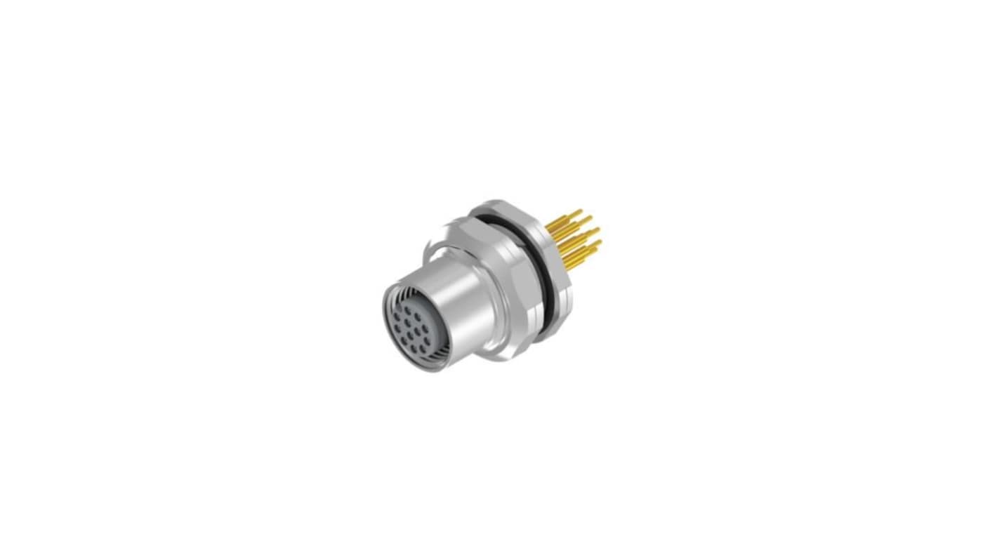 CONEC Circular Connector, 12 Contacts, Panel Mount, M12 Connector, Socket, Female, IP67, 43 Series