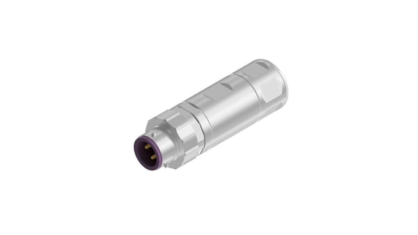 CONEC Circular Connector, 4 Contacts, Panel Mount, M12 Connector, Plug, Male, IP67, 43 Series