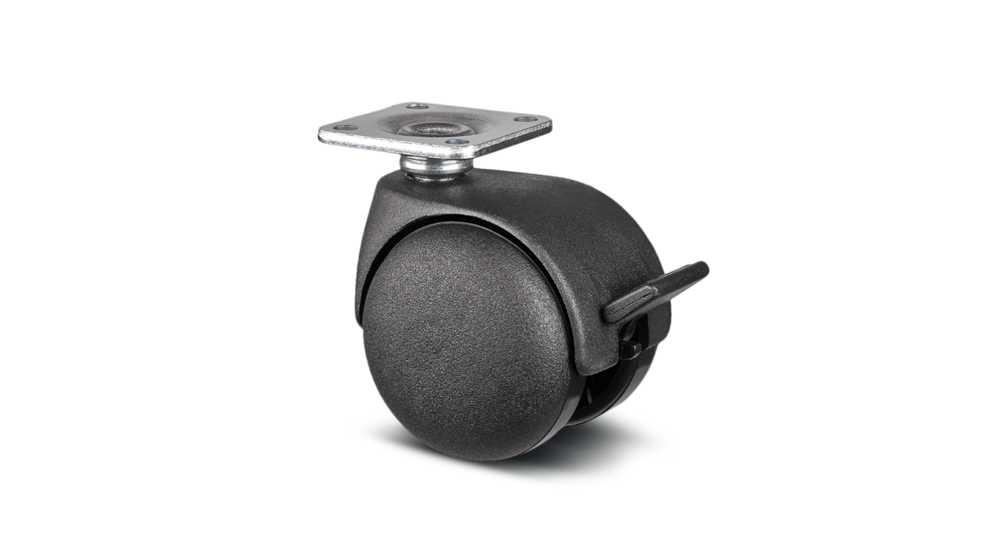 Tente Braked Swivel Castor Wheel, 10kg Capacity, 50mm Wheel