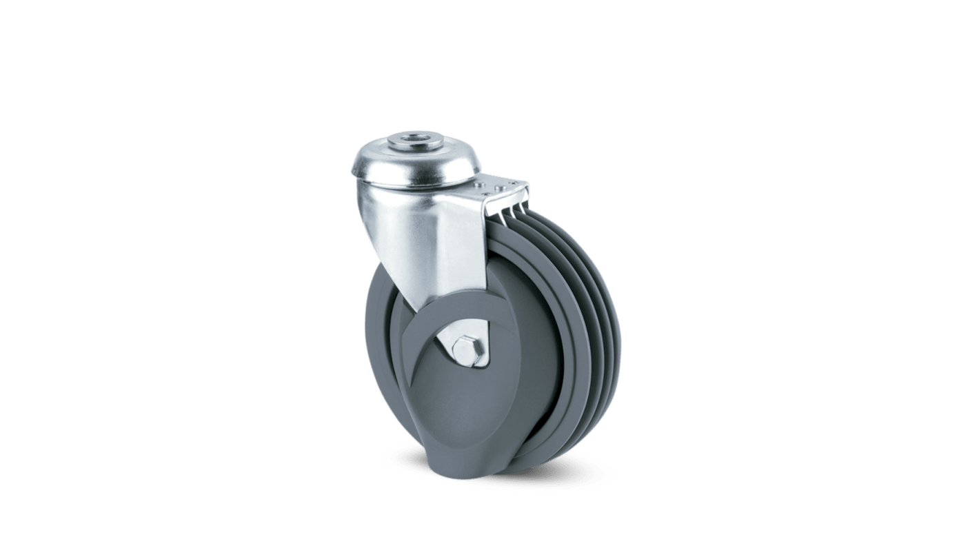 Tente Braked Swivel Castor Wheel, 80kg Capacity, 125mm Wheel