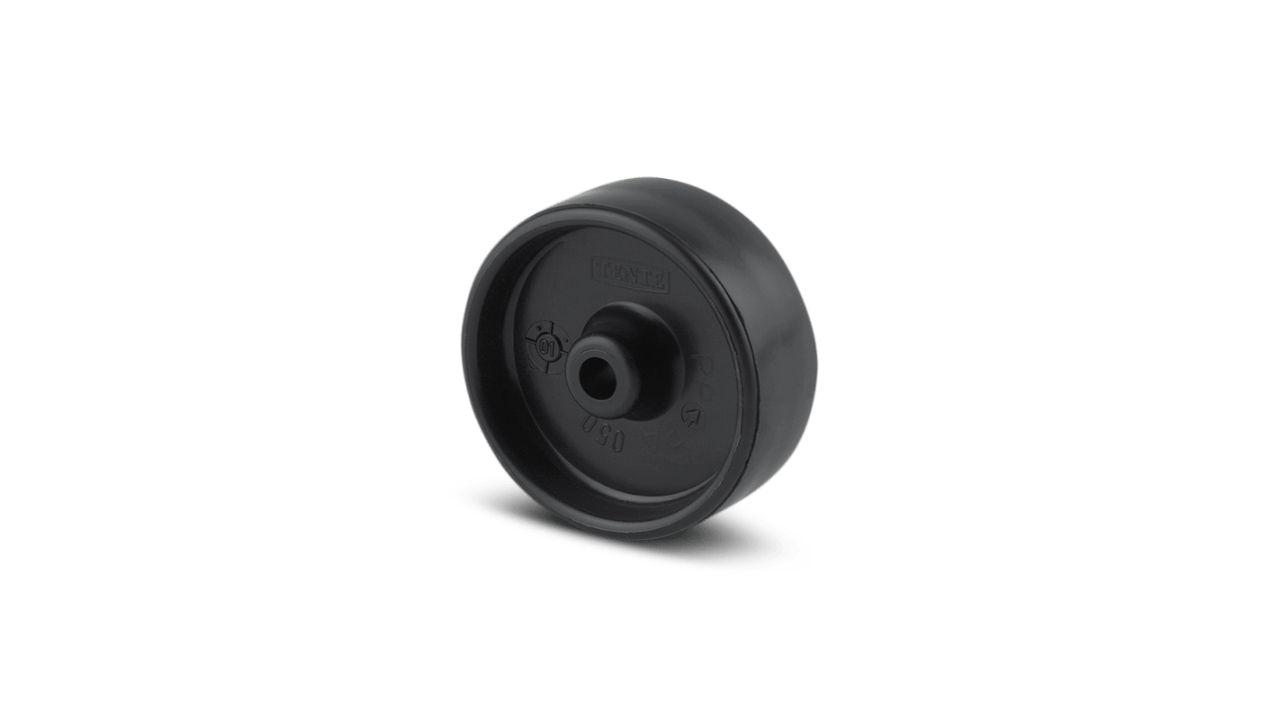 Rueda de carro Tente, POO 100/36-D12 NOIR, Polipropileno, Negro, 160kg