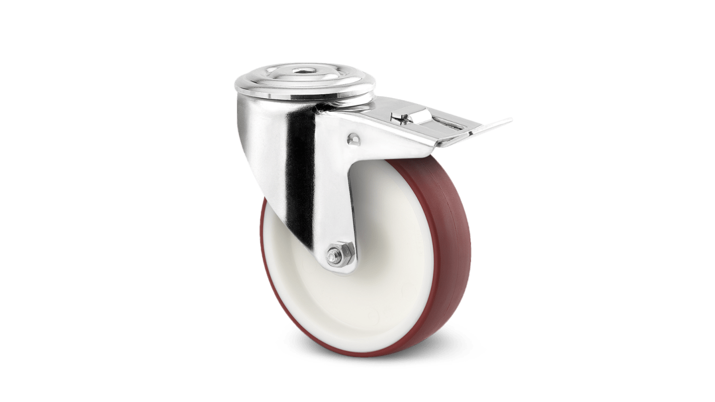 Tente Braked Swivel Castor Wheel, 100kg Capacity, 80mm Wheel