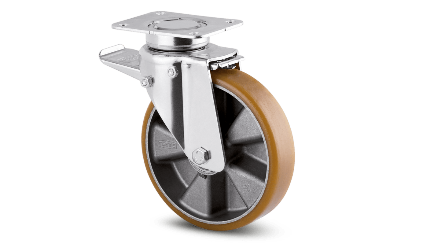 Ruota per carrelli orientabile con freno Tente, Ø 200mm, 600kg