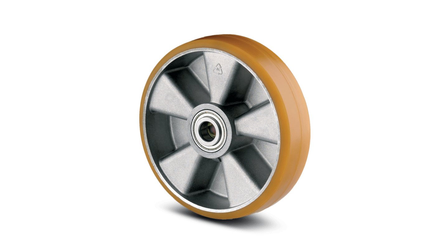 Tente Orange Aluminium Heavy Duty, Precision Ball Bearing Trolley Wheel, 500kg