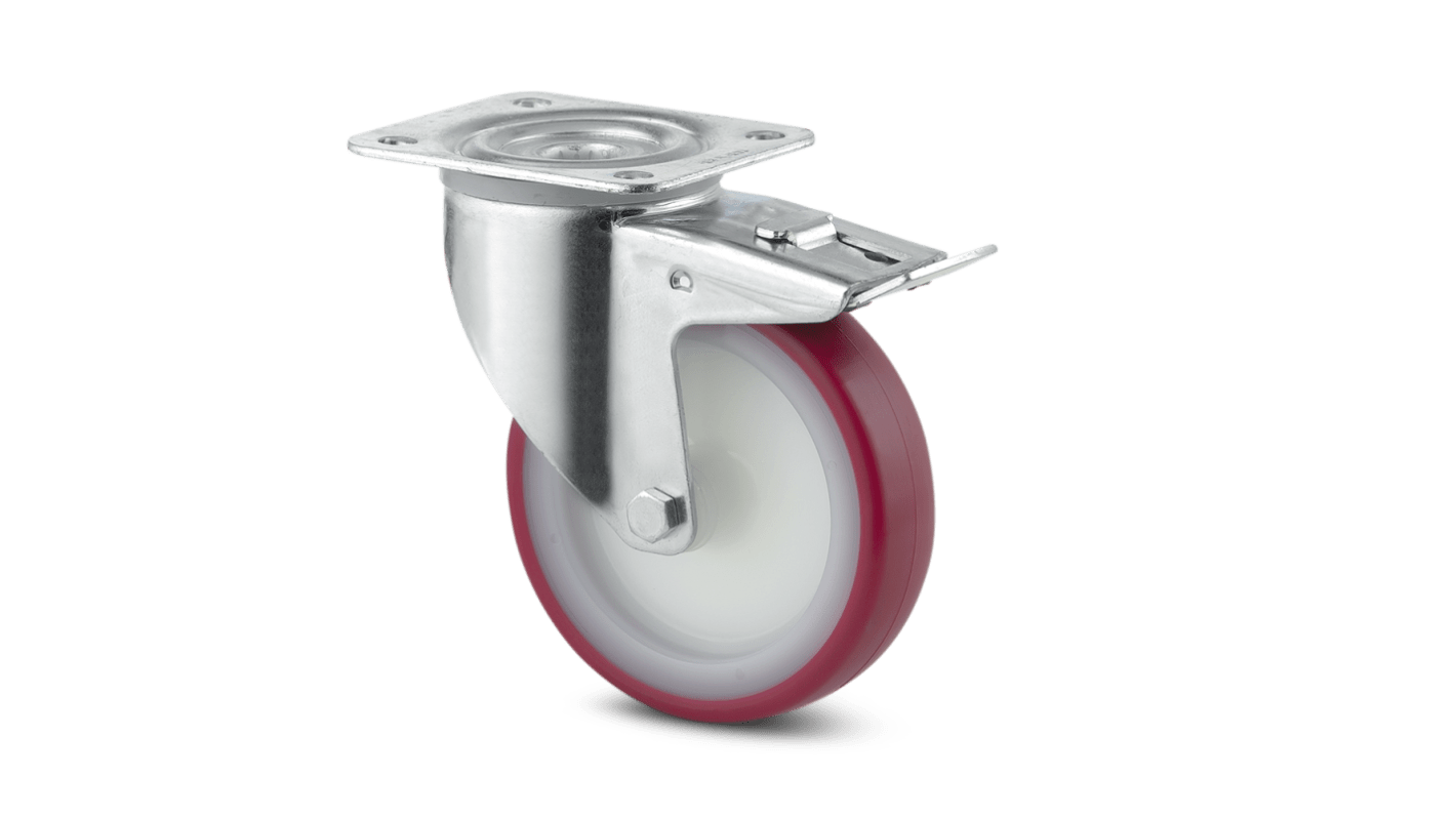 Tente Braked Swivel Castor Wheel, 350kg Capacity, 200mm Wheel