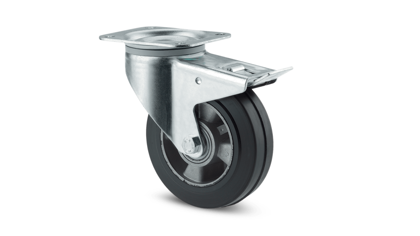 Tente Braked Swivel Castor Wheel, 350kg Capacity, 160mm Wheel
