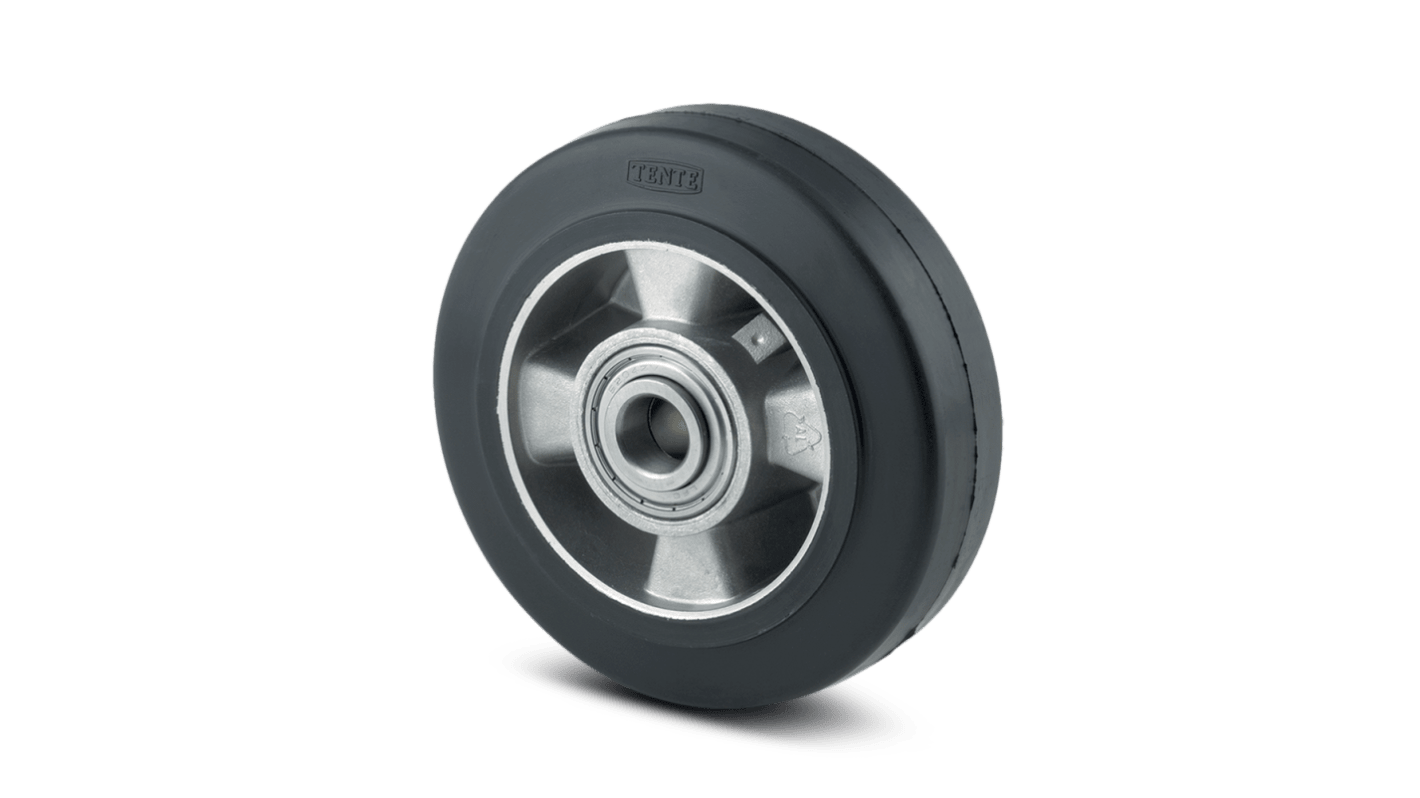 Kółko do wózka, Aluminium, Czarny, Srebrny, obc.: 350kg, śred.: 160mm, szer.: 50mm