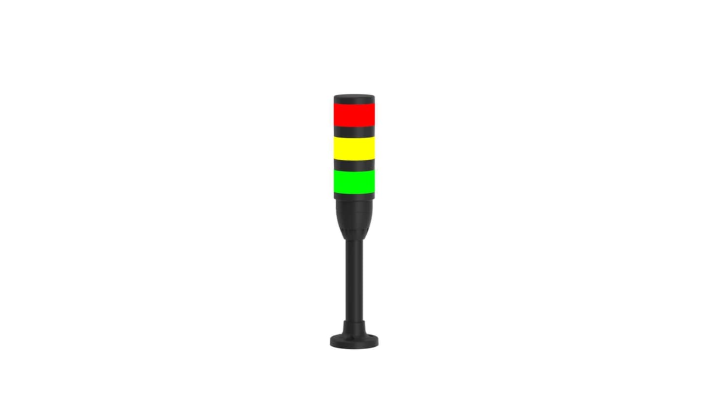 Banner TL50 Series Green, Red, Yellow Signal Tower, 3 Lights, 18 → 30 V dc, Base Mount