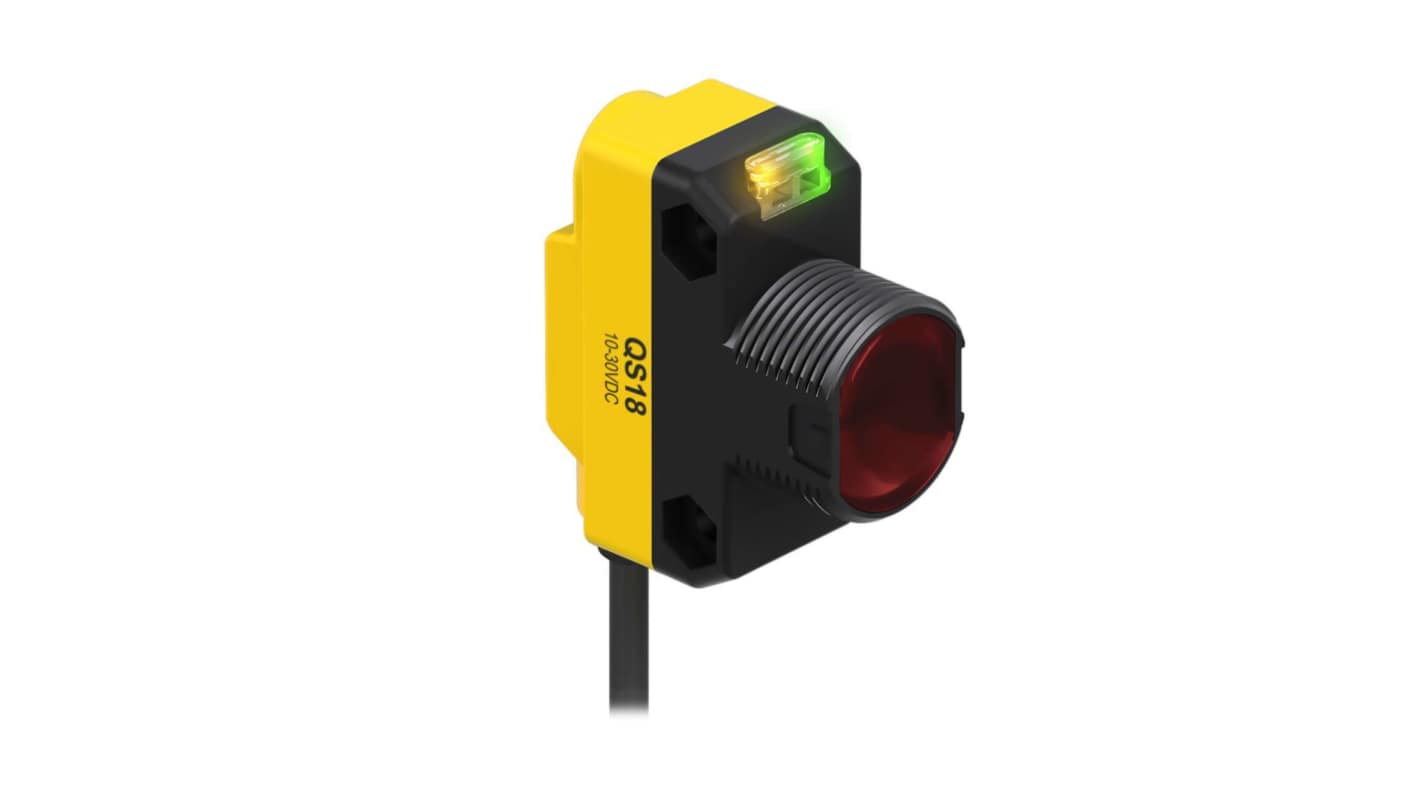Sensore fotoelettrico Rettangolare Banner, Modalità opposta, rilevamento 20 m, uscita NPN/PNP
