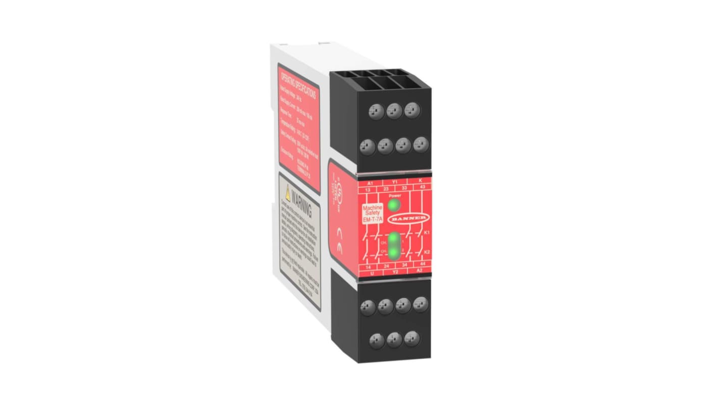 Banner ES-FA-6G Safety Relay, 24V dc, 4-Channel, 4 Safety Contacts