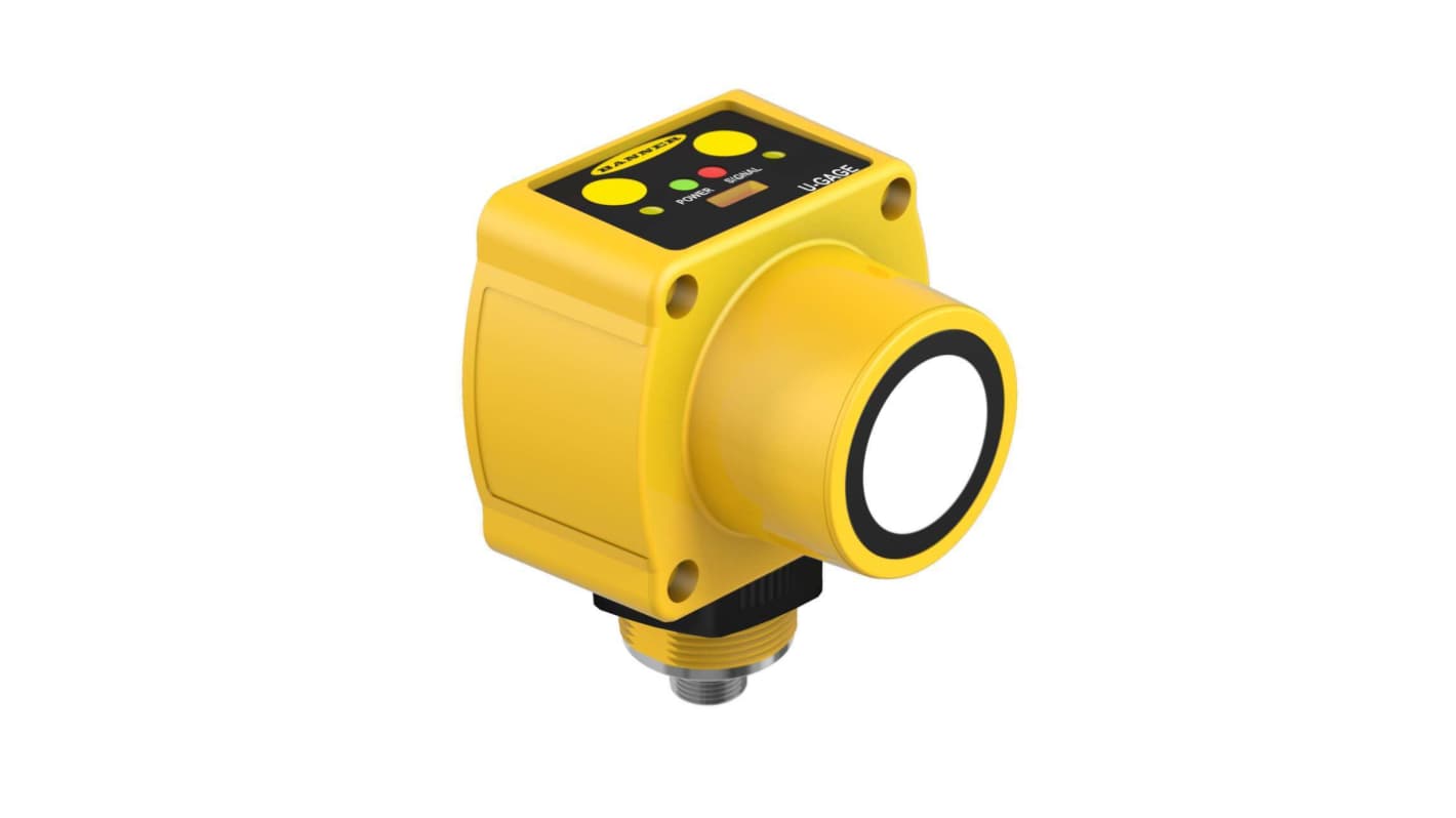 Banner Ultrasonic Barrel Proximity Sensor, M12, 5 m Detection, PNP/NPN 0-20 mA NO/NC, 10 → 30 V dc